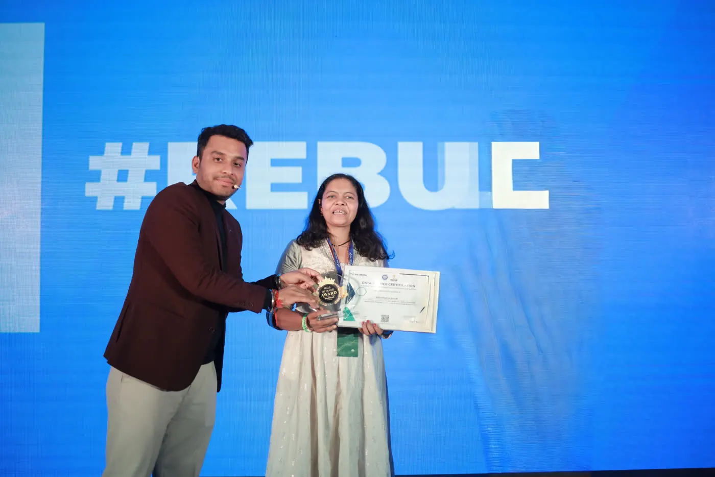 Student award moment with Deven
